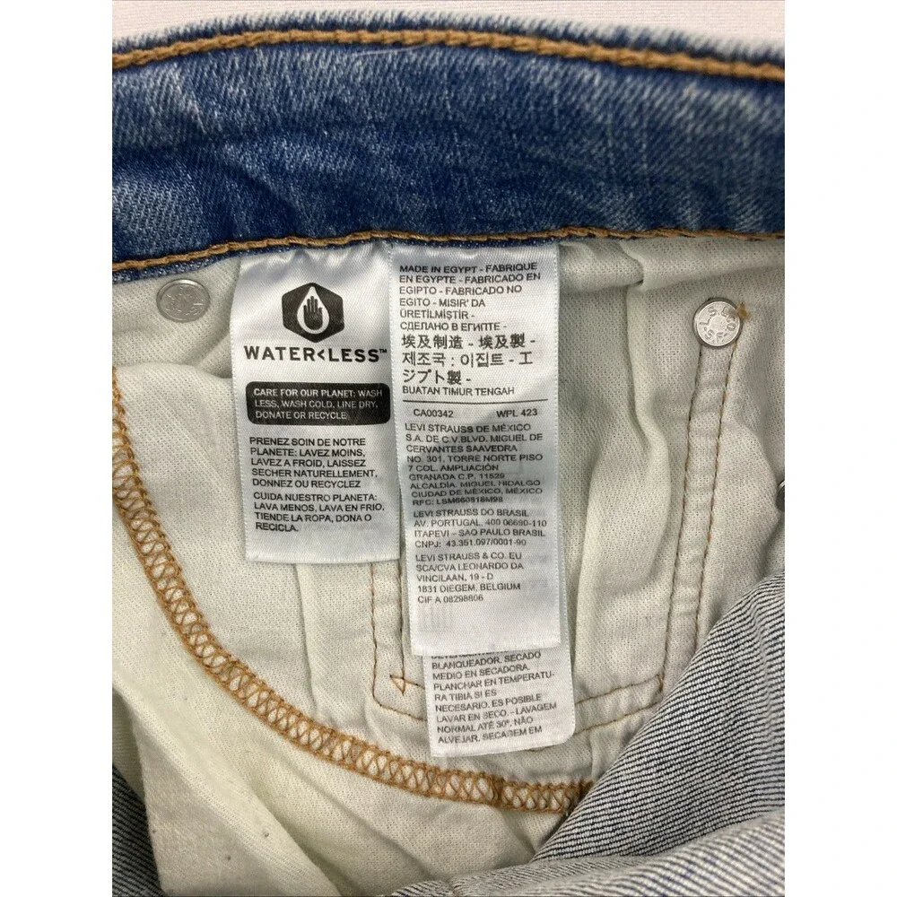 Levis Jeans Mens 32x32 Blue Denim Slim Straight Mid Rise Medium Wash Stretch 511